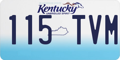 KY license plate 115TVM