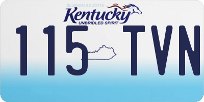 KY license plate 115TVN