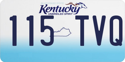 KY license plate 115TVQ