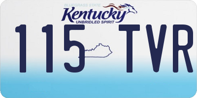 KY license plate 115TVR