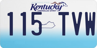 KY license plate 115TVW