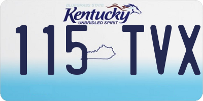 KY license plate 115TVX