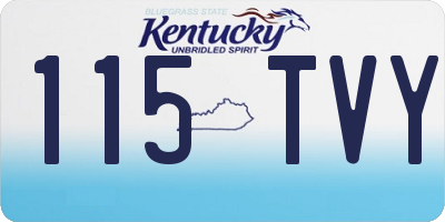 KY license plate 115TVY