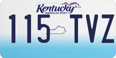 KY license plate 115TVZ
