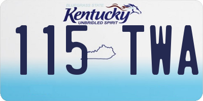 KY license plate 115TWA