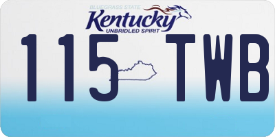 KY license plate 115TWB