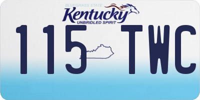 KY license plate 115TWC