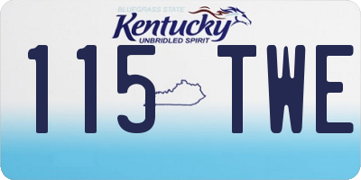 KY license plate 115TWE