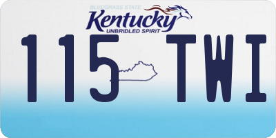 KY license plate 115TWI