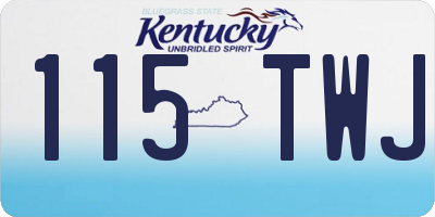KY license plate 115TWJ