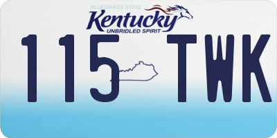 KY license plate 115TWK