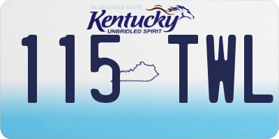 KY license plate 115TWL