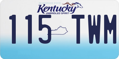 KY license plate 115TWM