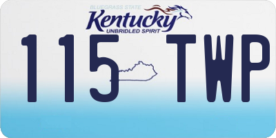 KY license plate 115TWP