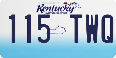 KY license plate 115TWQ