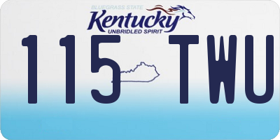KY license plate 115TWU