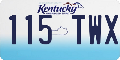 KY license plate 115TWX