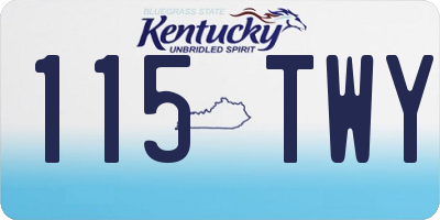 KY license plate 115TWY