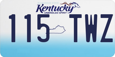 KY license plate 115TWZ