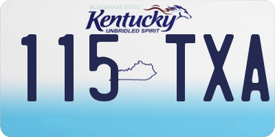 KY license plate 115TXA