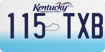 KY license plate 115TXB
