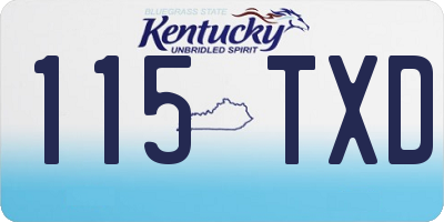 KY license plate 115TXD