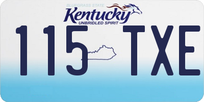 KY license plate 115TXE