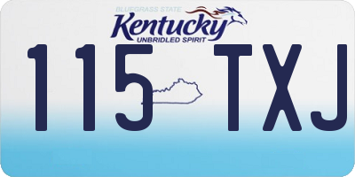 KY license plate 115TXJ