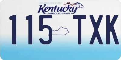 KY license plate 115TXK