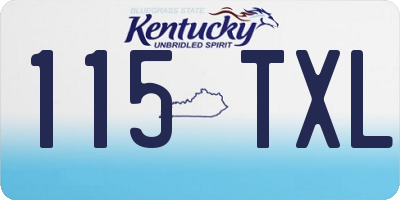 KY license plate 115TXL