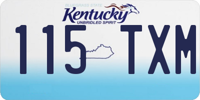 KY license plate 115TXM