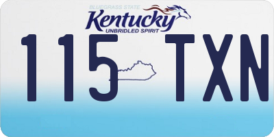 KY license plate 115TXN