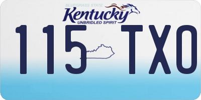 KY license plate 115TXO