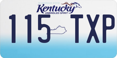 KY license plate 115TXP