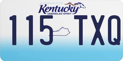 KY license plate 115TXQ