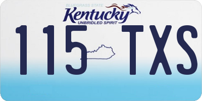 KY license plate 115TXS