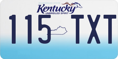 KY license plate 115TXT