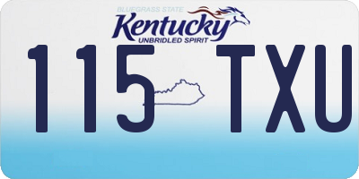 KY license plate 115TXU