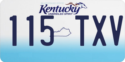 KY license plate 115TXV