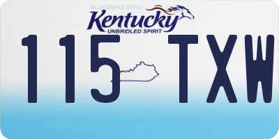 KY license plate 115TXW