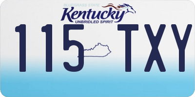 KY license plate 115TXY