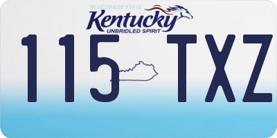 KY license plate 115TXZ