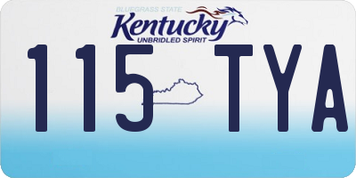KY license plate 115TYA