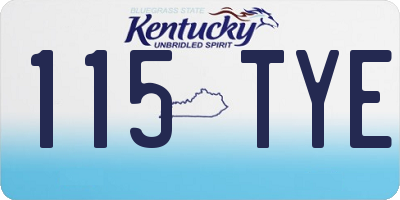 KY license plate 115TYE