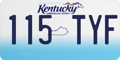 KY license plate 115TYF