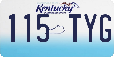 KY license plate 115TYG