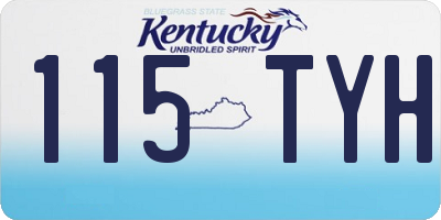 KY license plate 115TYH