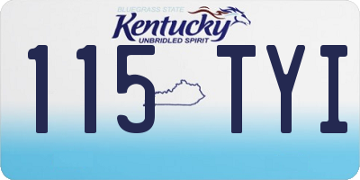 KY license plate 115TYI