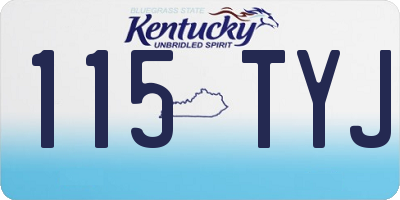 KY license plate 115TYJ