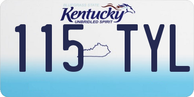 KY license plate 115TYL